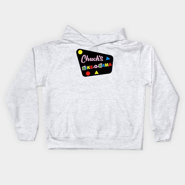 Chuck's Bike-O-Rama, Vintage Kids Hoodie by Triggers Syndicate